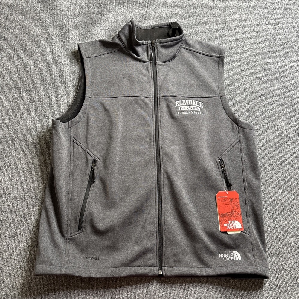 The North Face Ridgewall Vest Men's XL Dark Gray Soft Shell WindWall NWT LOGO